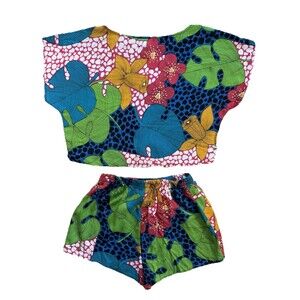 Wild Honey California Tropical Floral 2 Piece Set M Monstera Boho Festival